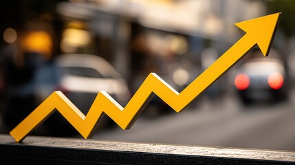 Street with yellow arrow indicating latent income potential as a concept of dormant earning opportunities in finance