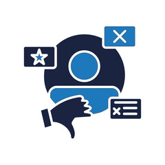Bad review icon style blue