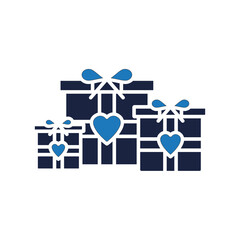 Gift icon style blue