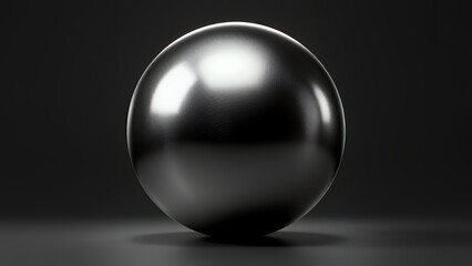メタリックなブラッシュドシルバーの磨き上げられた大きな球体