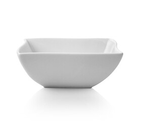 Square Bowl empty isolated on white background.