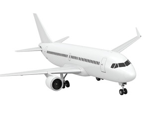 Obraz premium Blank White Airplane Isolated on White Background
