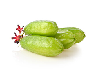 starfruit (Averrhoa bilimbi L.) belimbing wuluh. Averrhoa bilimbi fruits or Belimbing slice on a white background