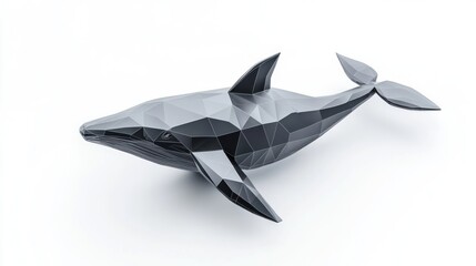Low-poly whale figurine