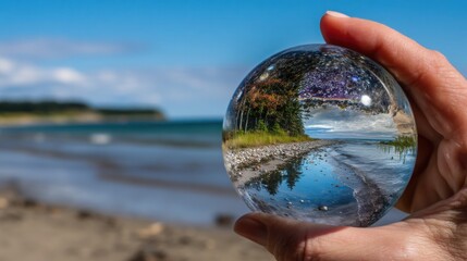 A person holding a crystal ball signifying future insights and horizon-based investment strategies in a conceptual framework