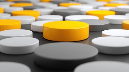Collection of white and yellow pills representing market segmentation concepts in diverse trading environments