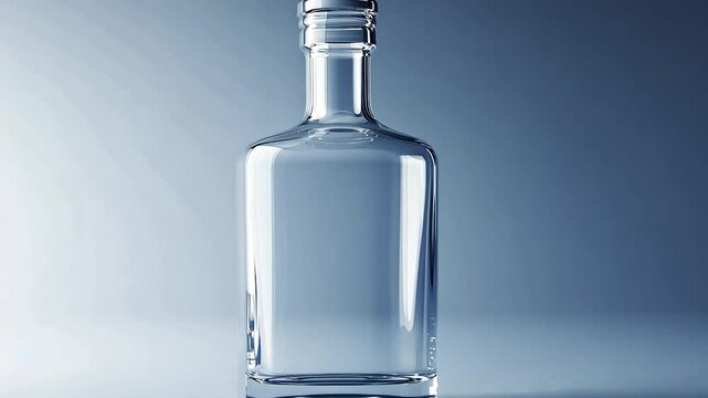 Empty clear glass bottle