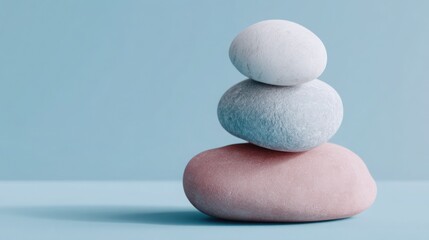 A vibrant stack of three colored rocks symbolizing mindful scaling and conscious business growth strategies