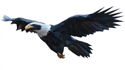 Obraz premium Low-poly eagle in flight (5)