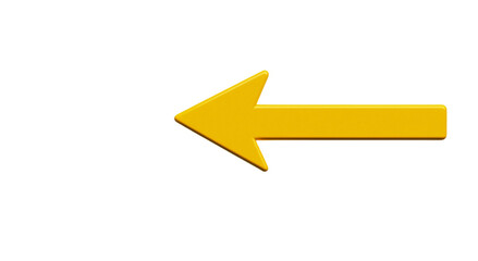 Png of A vibrant yellow arrow pointing left, symbolizing direction and movement in design.