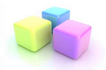 Obraz premium Three colorful glossy cubes arranged