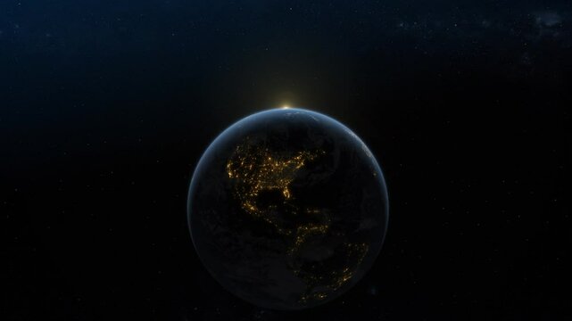 Earth Orbit from Space - 3K 3D Animation