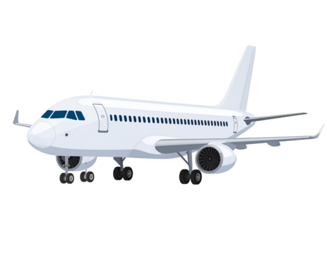 Modern Passenger Airplane Ready for Takeoff Illustration