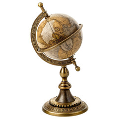 ornate golden globe with smoke and transparent background, PNG