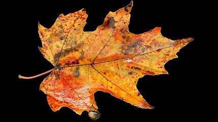 Illuminated Autumn Leaf Detail: A Celebration of Seasonal Color and Texture