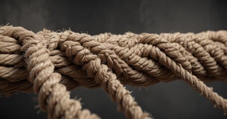 Worn rope, frayed edges, extreme tension, imminent breakage,  grunge,  nautical,  breaking point