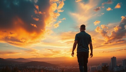 Contemplation at Brilliant Sunset
