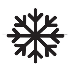 Snow icon black snowflake icon vector continuous line drawing