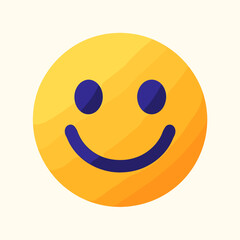 Fototapeta premium Smiley face illustration with yellow background and simple design 