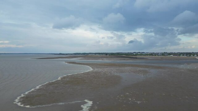 Beach and Ocean Sea Side at Point Clear Village in Civil Parish of Saint Osyth, County of Essex, England, United Kingdom During Windy and Cloudy Day