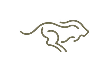 Grace in Motion Minimalist Cheetah Line Art Symbol