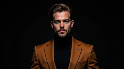 Fototapeta premium Portrait Of Man Wearing Brown Suit