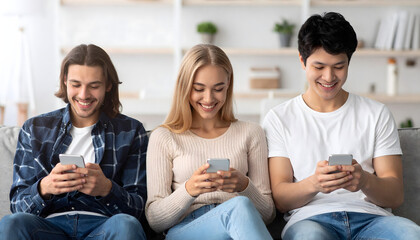 Scene of Young People Using Social Media Responsibly to Spread Kindness and Tolerance