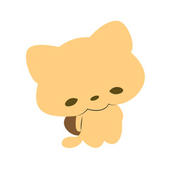 Cute Orange Kitten Cartoon Illustration