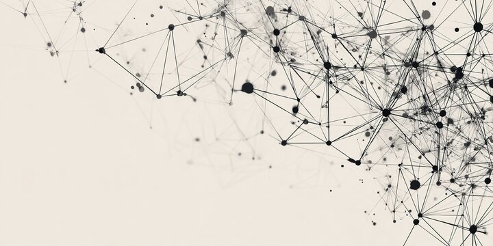 vector illustration of minimalistic design with connecting the dots and lines. abstract geometric background of science and technology concept. high quality