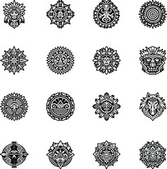Bundle of Glyph Style Native Art Icons 


