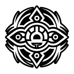 A glyph style icon of native strength tattoo