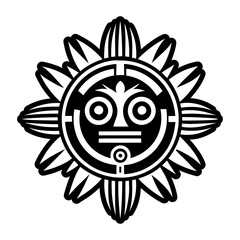 A glyph style icon of kachina sun tattoo