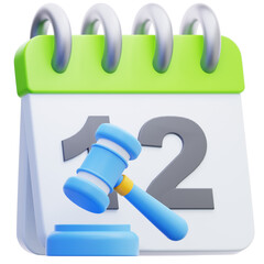 Law Calendar 3D Illustration
