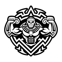 A solid style icon of strength symbol
