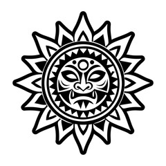 Obraz premium A solid style icon of sun worship tattoo