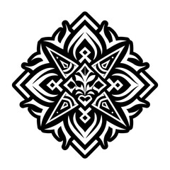 A filled style icon of geometric tattoo