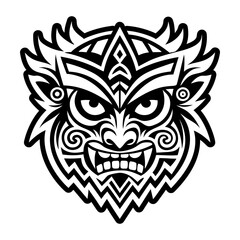 A glyph style icon of tribal warrior tattoo