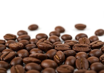 Roasted Coffee Beans Aromatic Dark Brown Rich Texture Closeup Photography Food Drink Image Macro