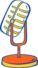 vector illustration of a old microphone