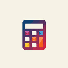 Fototapeta premium Colorful calculator icon illustration on a light background 