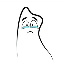 Sad Cartoon Blob Character