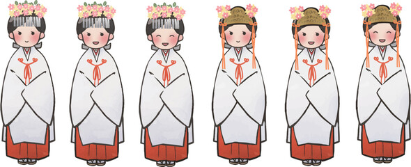 イラスト素材：巫女（千早）.eps