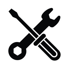 wrench crossed screwdriver icon vector illustration