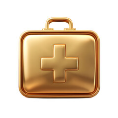 Obraz premium Golden First Aid Kit Icon