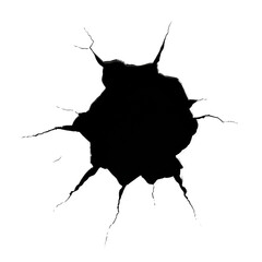 Vector illustration depicting a cracked surface with dynamic spreading fissures