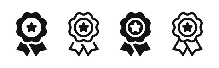 Quality certify badge icon. Quality award ribbon symbol. Vector illustration.