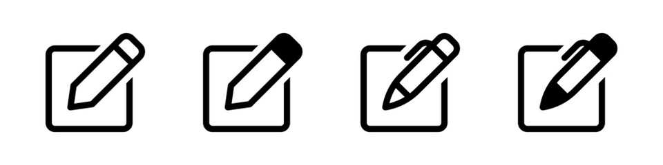 Edit pen icons set. Sign up symbol collection. Vector illustration.