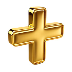 Obraz premium Golden medical cross a global health icon