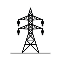 Transmission Tower Vector Icon Electricity Pylon Silhouette