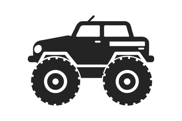 Naklejka premium vector illustration of a monster truck with white background